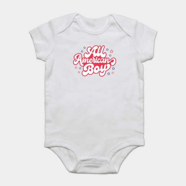 All American Boy, 4th Of July Baby Bodysuit by Darksavage
